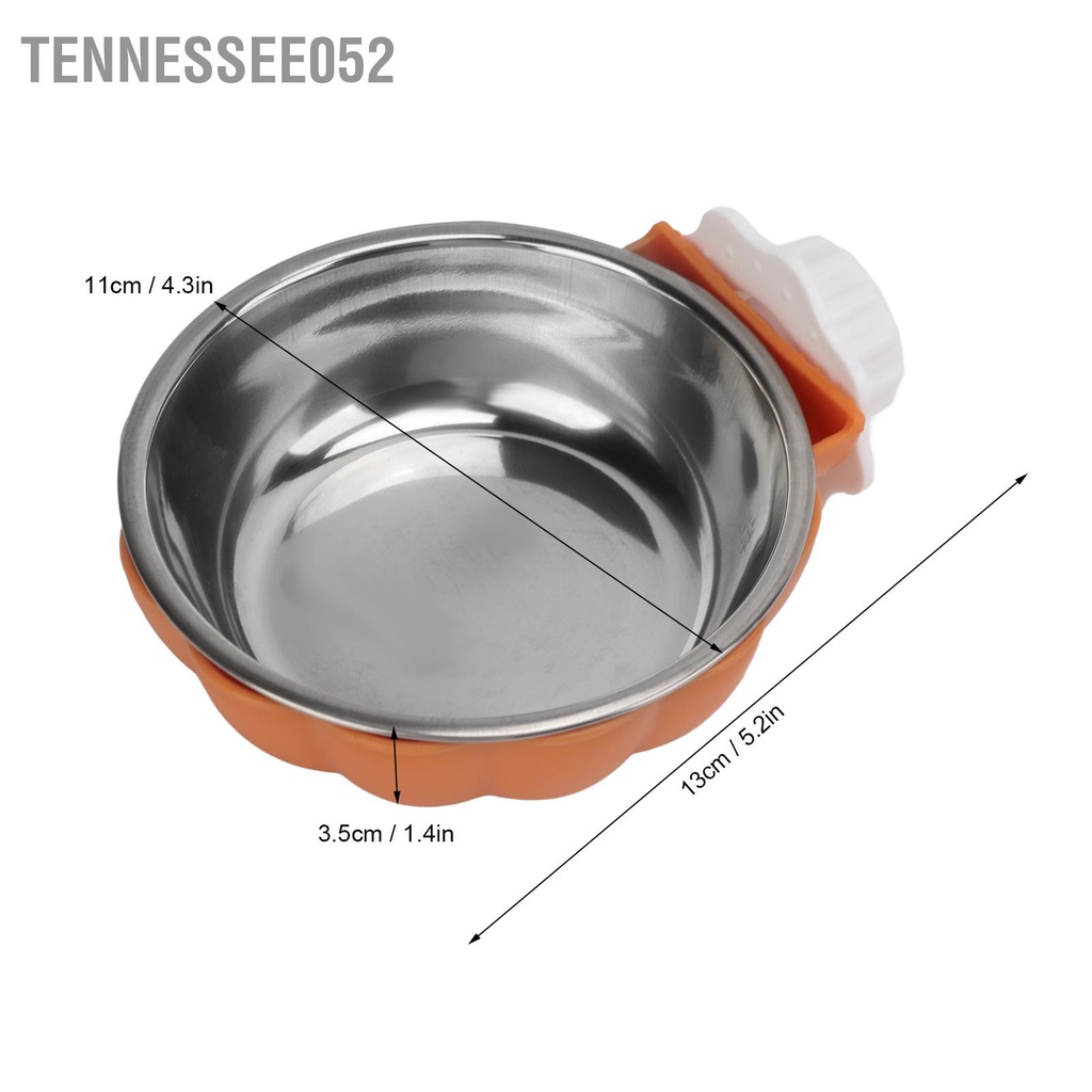 Tennessee052 Chó cho ăn bằng thép không gỉ có thể tháo rời Hình dạng bí ngô Treo chó Bát mèo Chim Guinea Pigs
