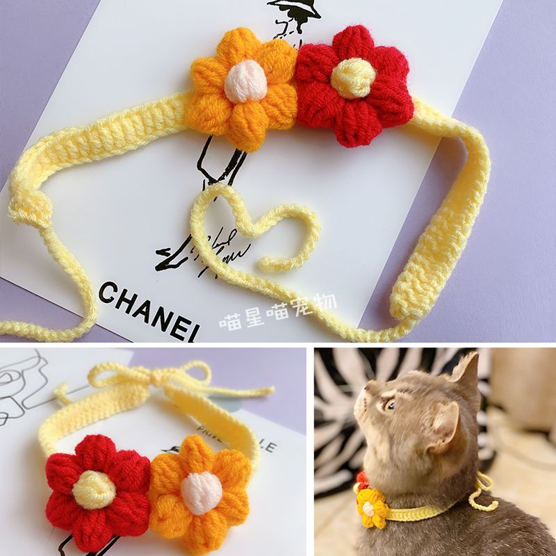 Vòng cổ thú cưng handmade, vòng cổ chó mèo dễ thương, phụ kiện thú cưng,  collar pet crochet