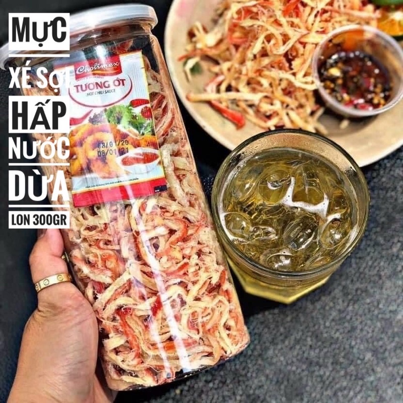 MỰC CÁN TẨM VỊ NGUYÊN CON LON 250GR  TỪ ĐƠN 50K,  Hàng ngon nhà làm