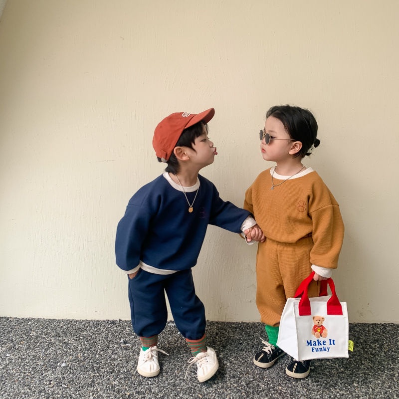 Bộ Áo Sweater Thể Thao Màu Trơn Phong Cách Nhật Hàn 2022 Thời Trang Cho Bé Gái