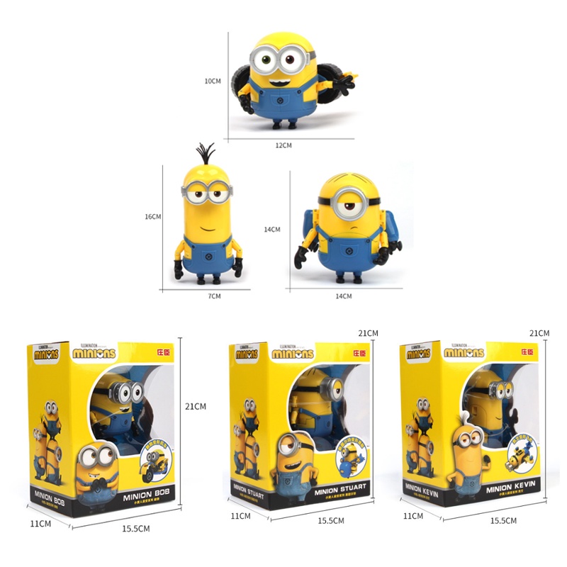 Despicable Me Minions Đồ chơi xe mô hình Kawaii biến hình máy bay Bob quà tặng bé trai bé gái