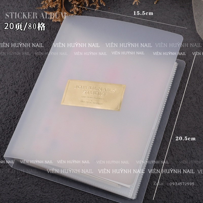 Sổ đựng sticker nail trong suốt