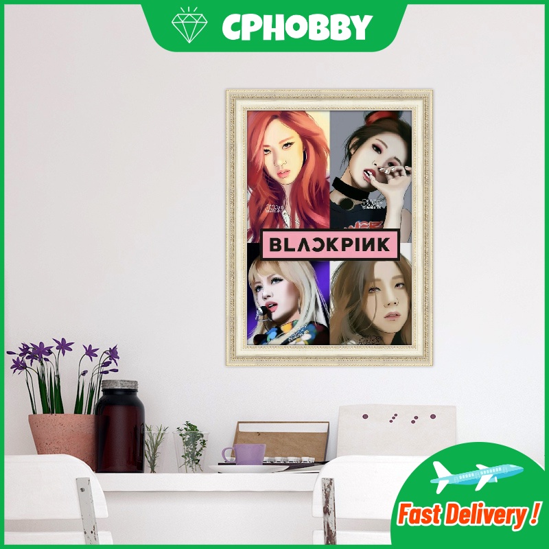 Bộ Tranh Đính Đá 5d Diy Hình Nhóm Nhạc Blackpink 30x40cm 40x50cm Trang Trí Tường Phòng Ngủ