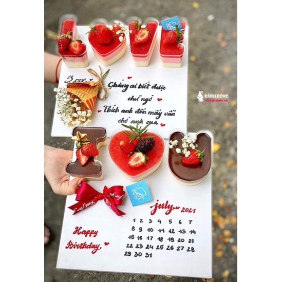 Bộ Khuôn Mica I LOVE YOU Set Cốc LOVE I love U đựng bánh Mousse ko kèm Hộp, loại Kèm Hộp Mica LOVE ở link khác