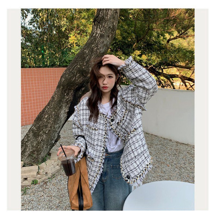 Áo Khoác Dáng Rộng Thời Trang Thu Đông Phong Cách Hàn Quốc Cho Nữ