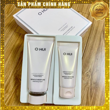 Sữa rửa mặt ohui hồng Miracle Moisture Cleansing Foam 200ml tặng kèm tuýp 100ml