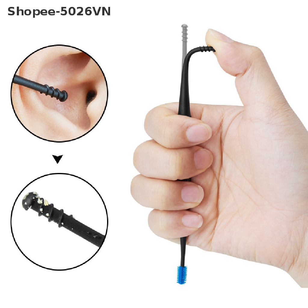 1 Dụng Cụ Lấy Ráy Tai Hai Đầu Bằng Silicon Mềm Hình Muỗng (f)