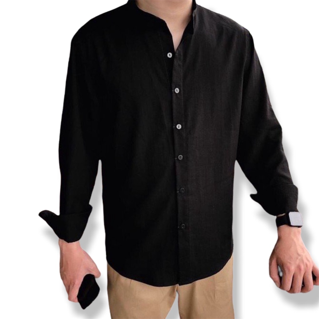 Áo sơ mi nam dài tay vải đũi thoáng mát mềm mịn mặc mùa hè thoải mái