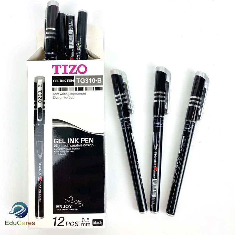 12 Bút gel nước Tizo loại 1 ngòi 0.5mm - bút mực nước thông dụng