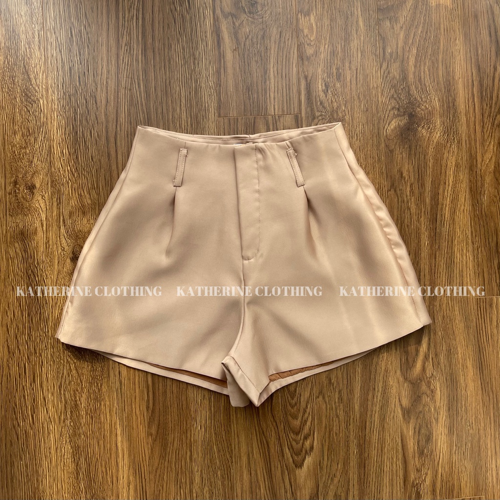 Quần short tafta nữ cạp cao, dáng phồng cao cấp -Katherine Clothing