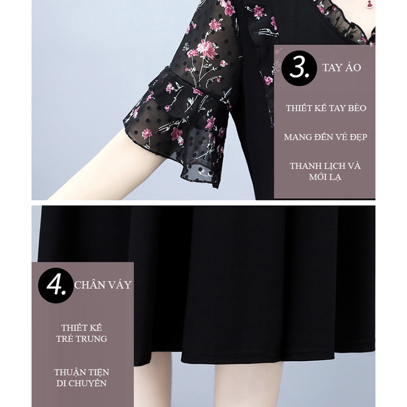 Đầm trung niên sang trọng cho mẹ bigsize thiết kế dáng xòe cao cấp dự tiệc K03 - WB WOMAN & BEAUTY | BigBuy360 - bigbuy360.vn