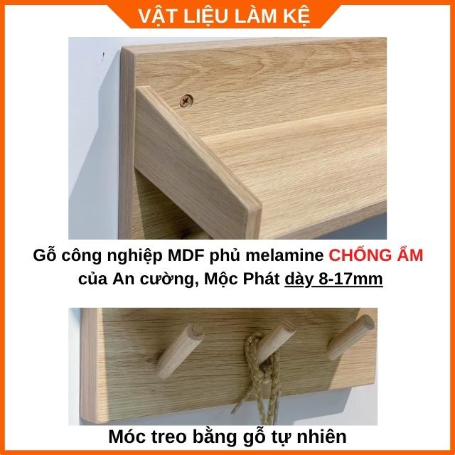 Kệ móc gỗ treo tường trang trí ,treo quần áo,treo đồ gỗ MDF lõi xanh CHỐNG ẨM-