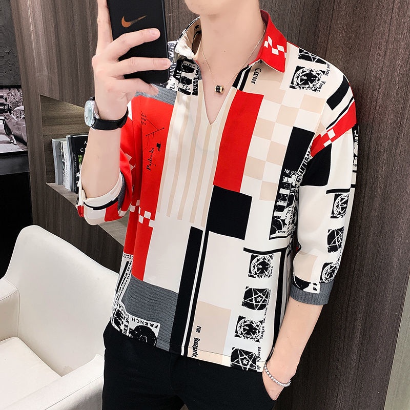 Áo Sơ Mi Lụa Mát Chống Nhăn Dễ Phối Đồ Thời Trang Phong Cách Hàn Quốc Cho Nam