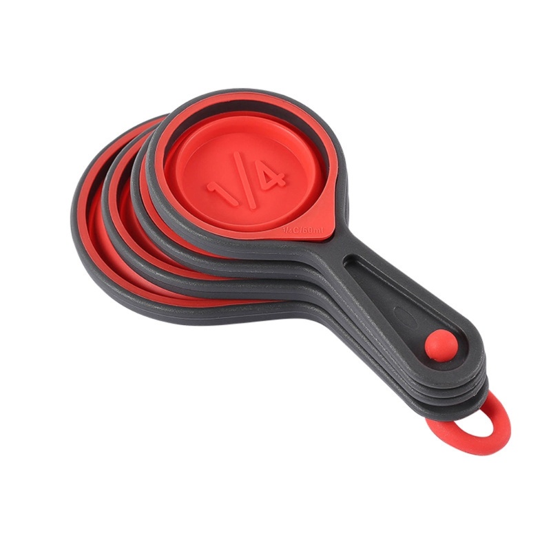 Set 4 Muỗng Đo Lường Silicone Có Thể Gấp Gọn Tiện Lợi
