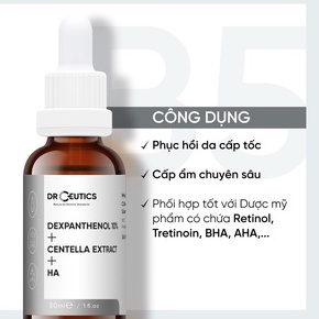 Tinh Chất B5 DrCeutics Dexpanthenol 10% + Centella Extract + HA 30ml - Serum Dưỡng Ẩm, Phục Hồi Da