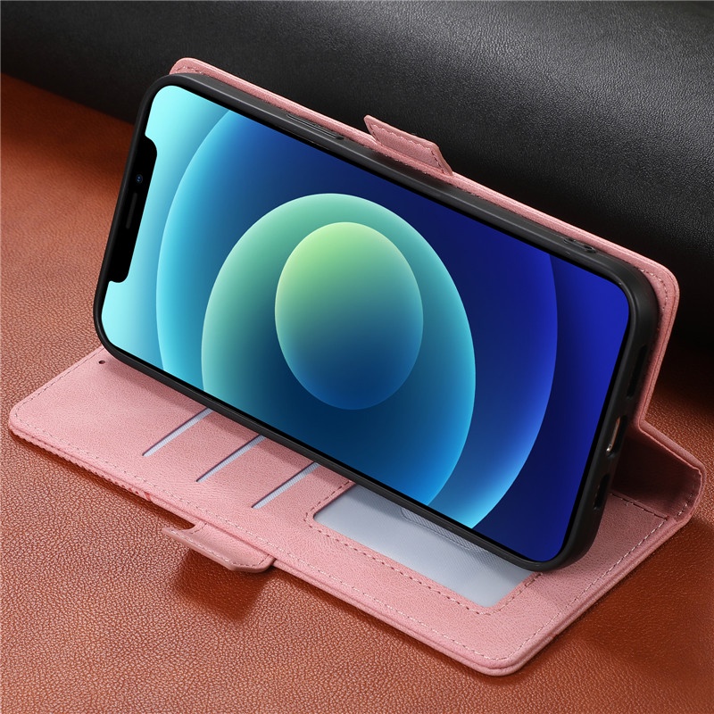 Ốp điện thoại nắp gập bằng da từ tính tích hợp ví và ngăn đựng thẻ thích hợp cho iPhone 14 13 12 11 Pro Max X XR XS 7