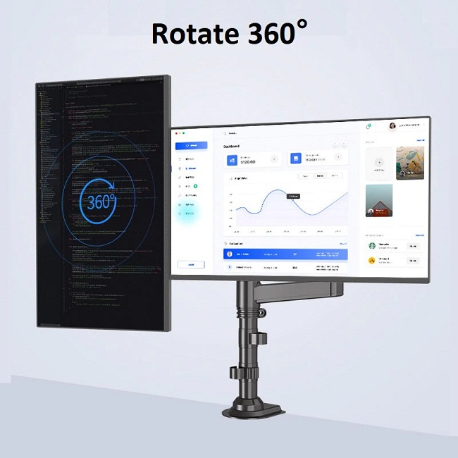 Giá treo 2 màn hình máy tính H180  22inch-32inch Dual Monitor Arm