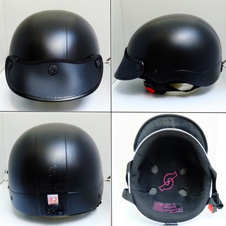 NÓN BẢO HIỂM NỮA ĐẦU-NÓN SƠN NHÁM,QUAI,SỐP CAO CẤP MÀU ĐEN