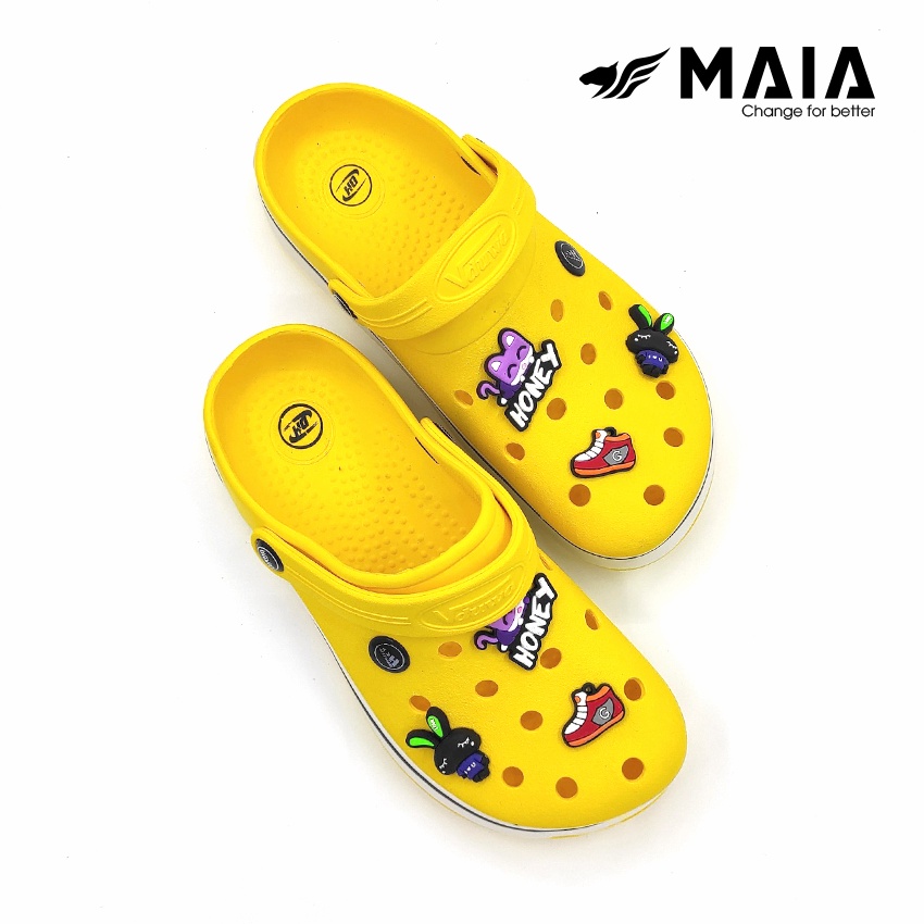 Dép sục thời trang nữ siêu dễ thương Maia - bít mũi có sticker - đi nhẹ êm chân chống nước bền bỉ MA5882 (nhiều màu)