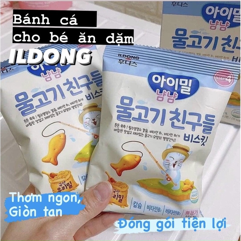 Bánh ăn dặm hình cá cho bé 12M hộp 60g(2 túi x 30g) ILDONG, Suzy Baby