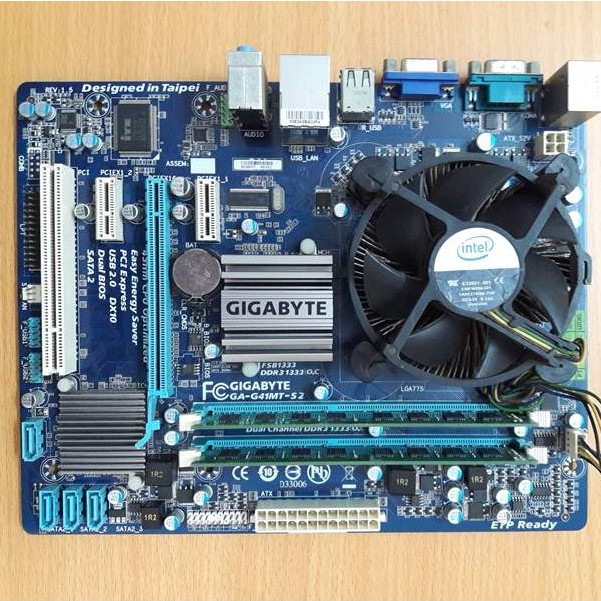 Combo main Gigabyte G41 DDRIII socket 775+4gb+E7500+Quạt+Fe