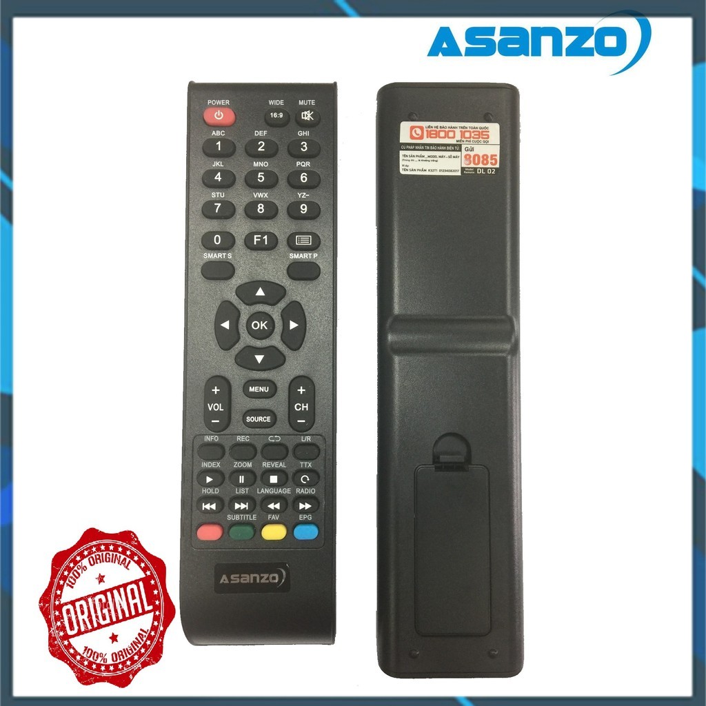 REMOTE ĐIỀU KHIỂN TIVI ASANZO SMART MẪU 3 XỊN-HÃNG