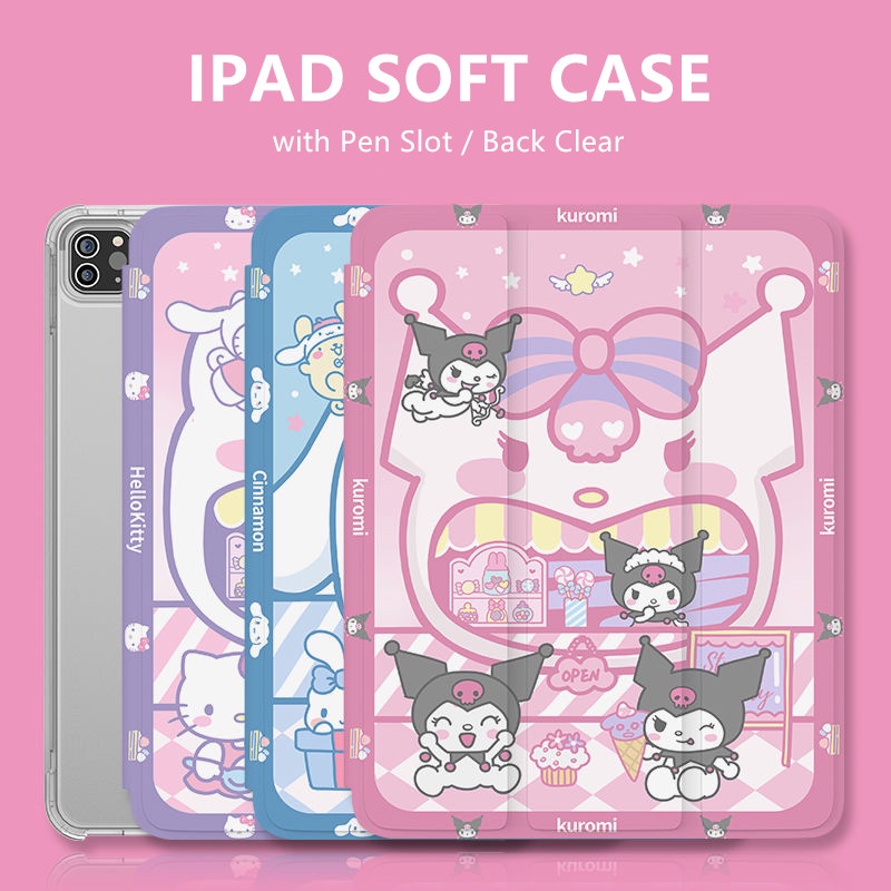Ốp bảo vệ máy tính bảng bằng TPU mềm họa tiết hoạt hình xinh xắn cho iPad 10.2" GEN7/8/9 Pro11" 12.9" Air3