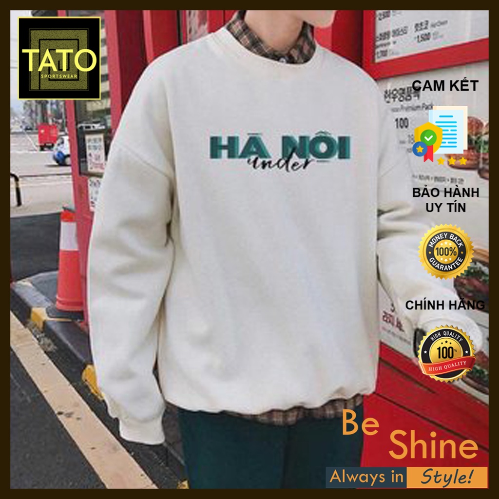 Áo sweater LOGO under Hà Nội Form Rộng Áo nỉ dài tay da cá UNISEX Nam Nữ In Local Brand MẪU MỚI TREND THU ĐÔNG 2021