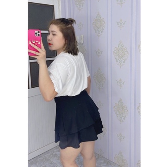 Chân váy hai tầng Bigsize chất cát nhật co dãn dưới 95kg | BigBuy360 - bigbuy360.vn