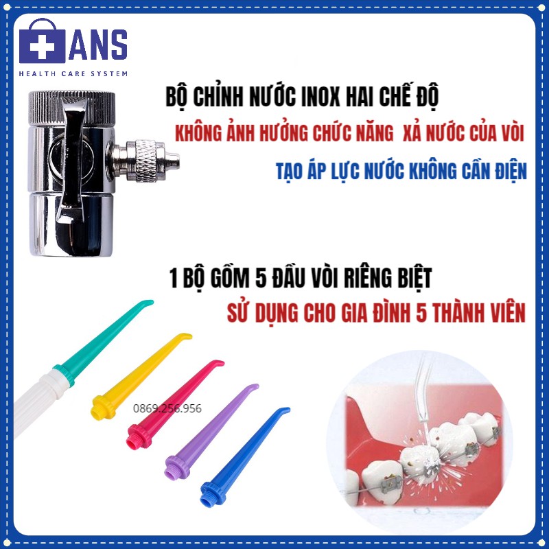 Máy Tăm nước cơ gắn vòi rửa mặt {BỀN 10 NĂM} nha khoa vệ sinh răng miệng - V1