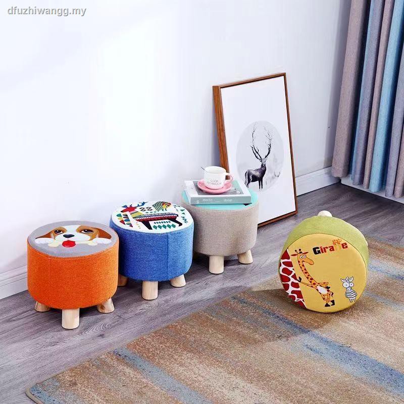 Ghế Đẩu Nhỏ Hình Tròn Bằng Vải Và Gỗ Trơn Sáng Tạo Thời Trang Cho Phòng Khách | BigBuy360 - bigbuy360.vn