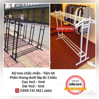 (Hàng đẹp) Kệ  đôi treo quần áo - Sào treo cho shop ( Loại dày )