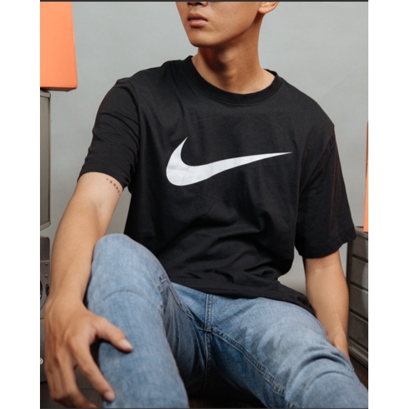 Áo thun tay lỡ N!KE đen trắng unisex form rộng, vải cotton phông trơn cực đẹp, thoáng mát co giãn TPT SHOP 062203