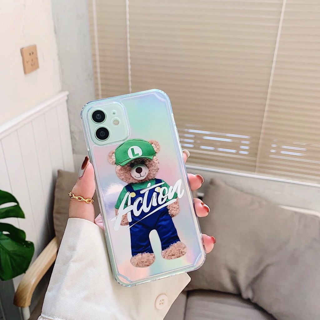 Ốp điện thoại TPU mềm in hình gấu bông thời trang cho iPhone12 12Pro Max 12Mini 11Pro Max 7Plus XSmax XR | BigBuy360 - bigbuy360.vn