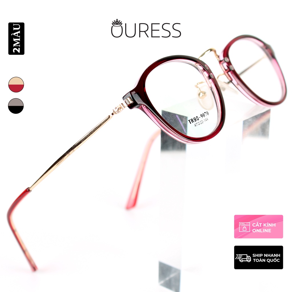 Gọng kính TR90 phối càng hợp kim cao cấp bền đẹp thời trang – hàng chính hãng Oues 9070