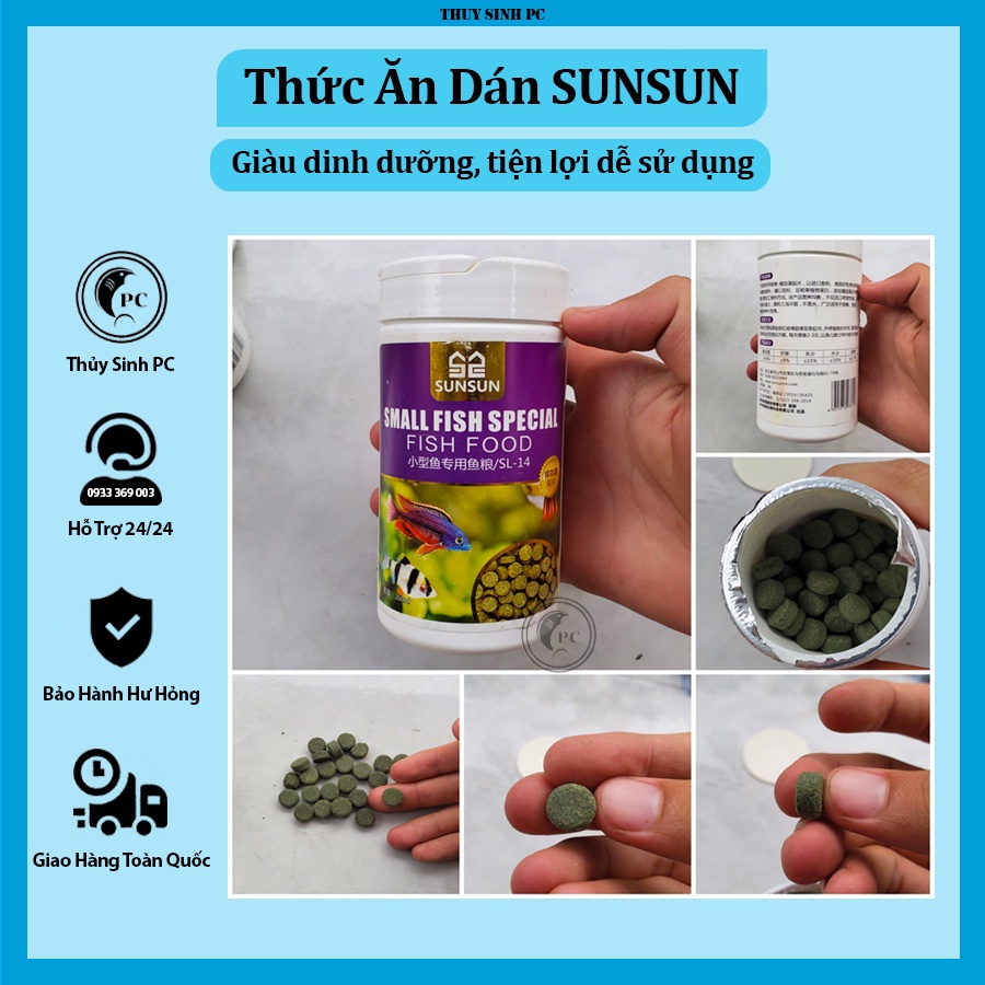 Viên thức ăn dán bể cá cảnh thủy sinh