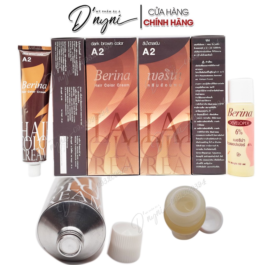 Thuốc Nhuộm Tóc Berina Thái Lan 60g