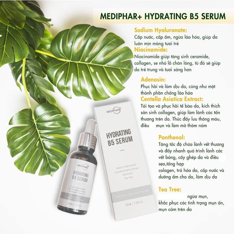 ✅ [CHÍNH HÃNG] Serum Mediphar Hydrating B5 30ml Phục Hồi Cấp Nước, Dưỡng Sáng Da