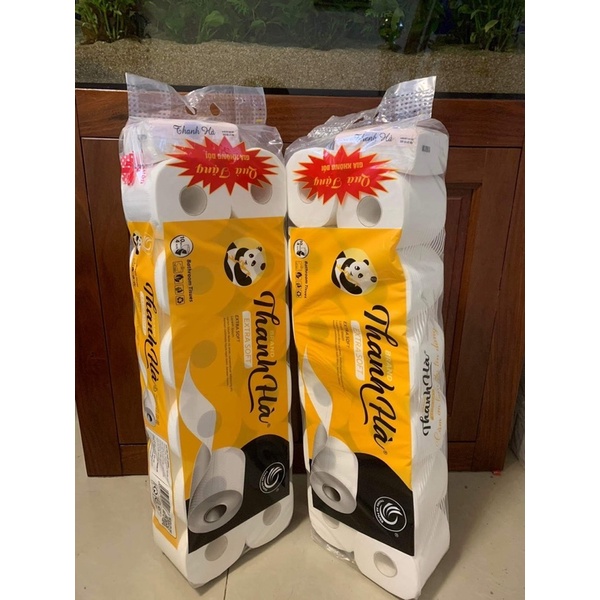 Bịch giấy vệ sinh 12 cuộn Thanh Hà gấu trúc cao cấp