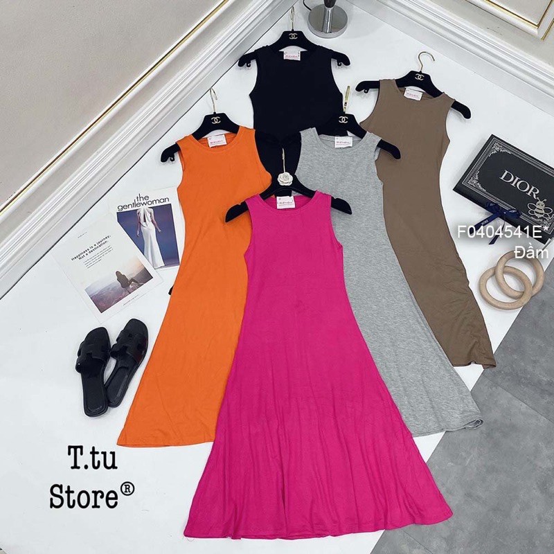 SALE DỊP LỄ 30/4-1/5  Đầm maxi thun dáng xòe cổ tròn sát nách Kèm VIDEO ảnh THẬT