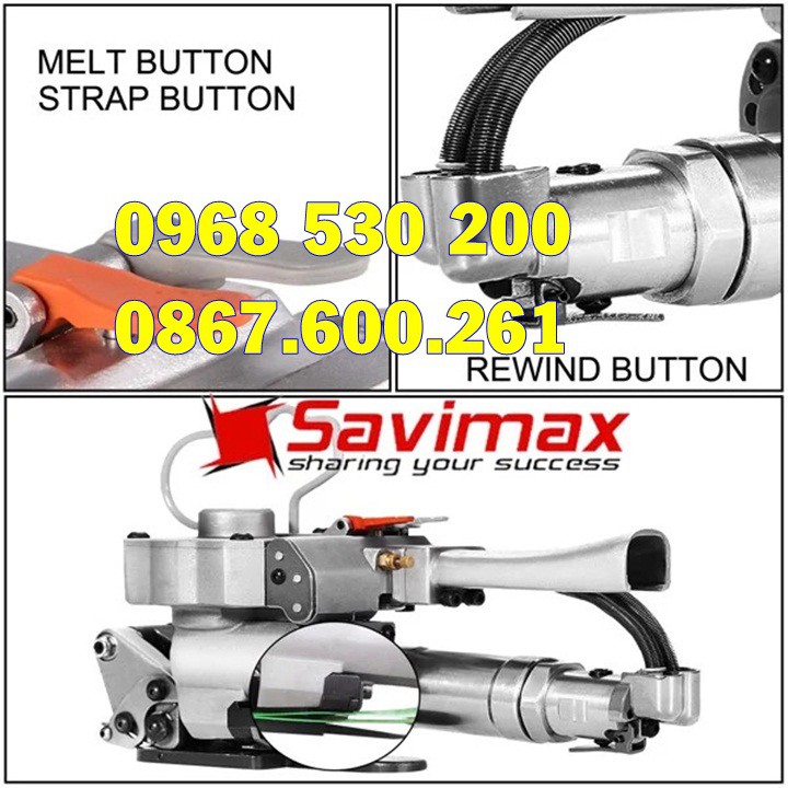 Máy đóng đai nhựa khí nén hàn nhiệt Savimax XQD-19-BẢO HÀNH 12 THÁNG