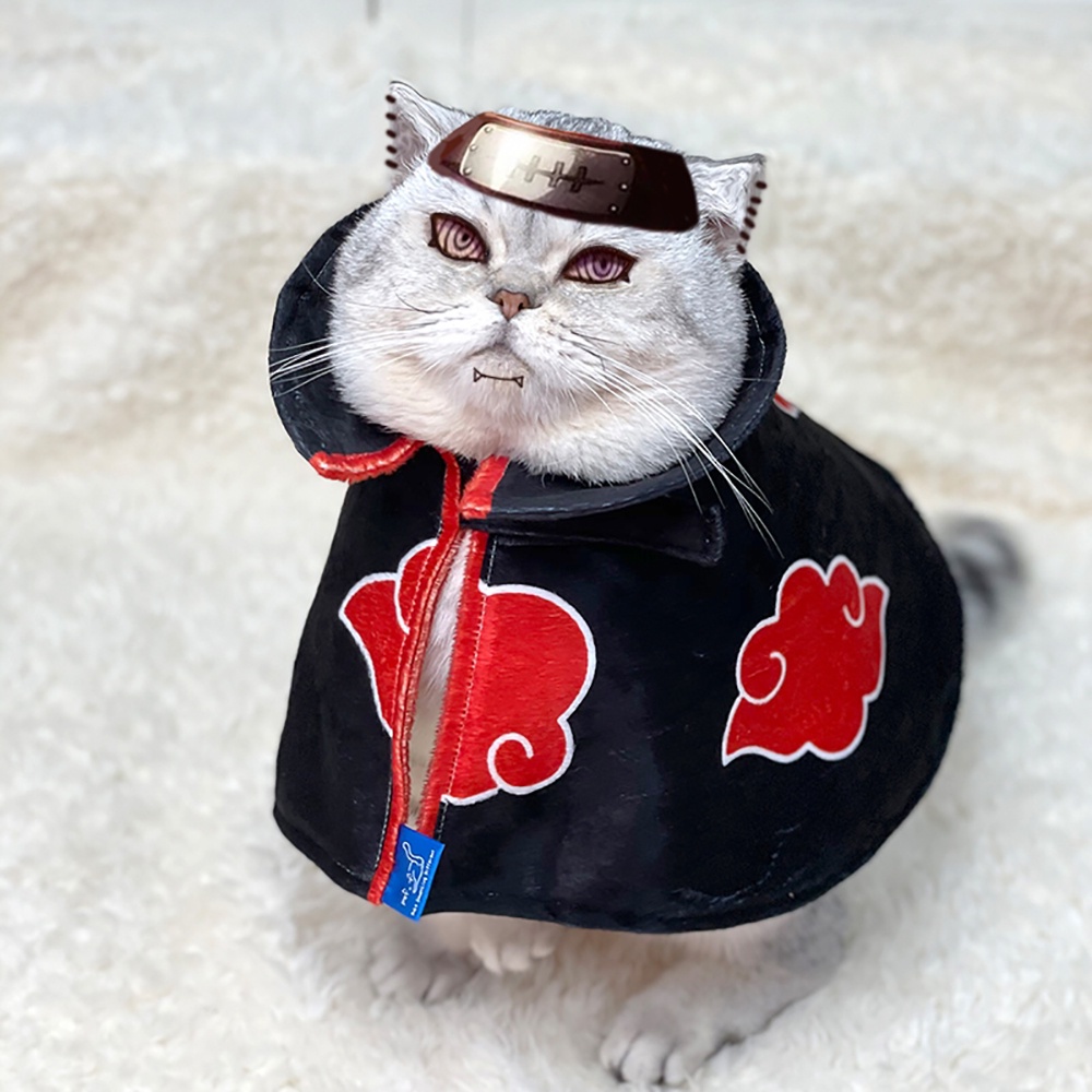 Quần Áo Cho Mèo Quần Áo Cosplay Cho Mèo Trang Phục Phù Hợp Với Mèo Nhật Bản Anime Naruto Akatsuki Trang Phục Mèo Quần Áo Cho Mèo Con Thú cưng