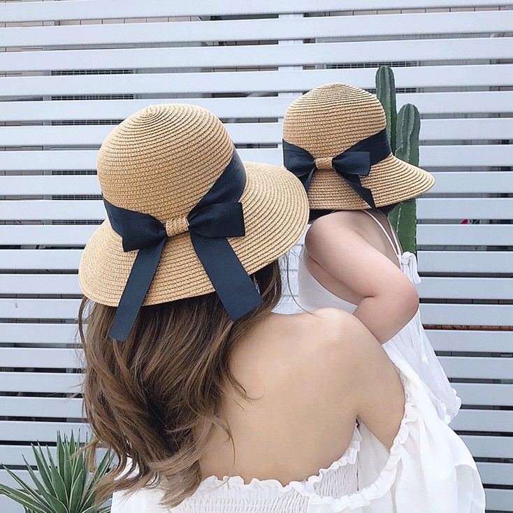 [Mã FAMARAL1 giảm 10K đơn 50K]Nón cói vành rộng cho mẹ và bé đi biển cặp đôi xinh nhất bãi biển - Lopdop.Oficial