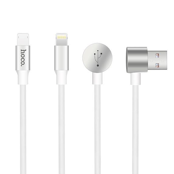 [Mã 2404EL10K giảm 10K đơn 20K] Cáp sạc Hoco U18 2 trong 1 Lightning + Micro USB