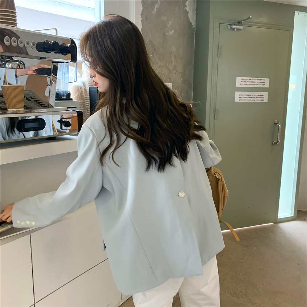 [ORDER] Blazer mỏng cúc lưng style ulzzang Korea (xanh nhạt/ đen) | BigBuy360 - bigbuy360.vn