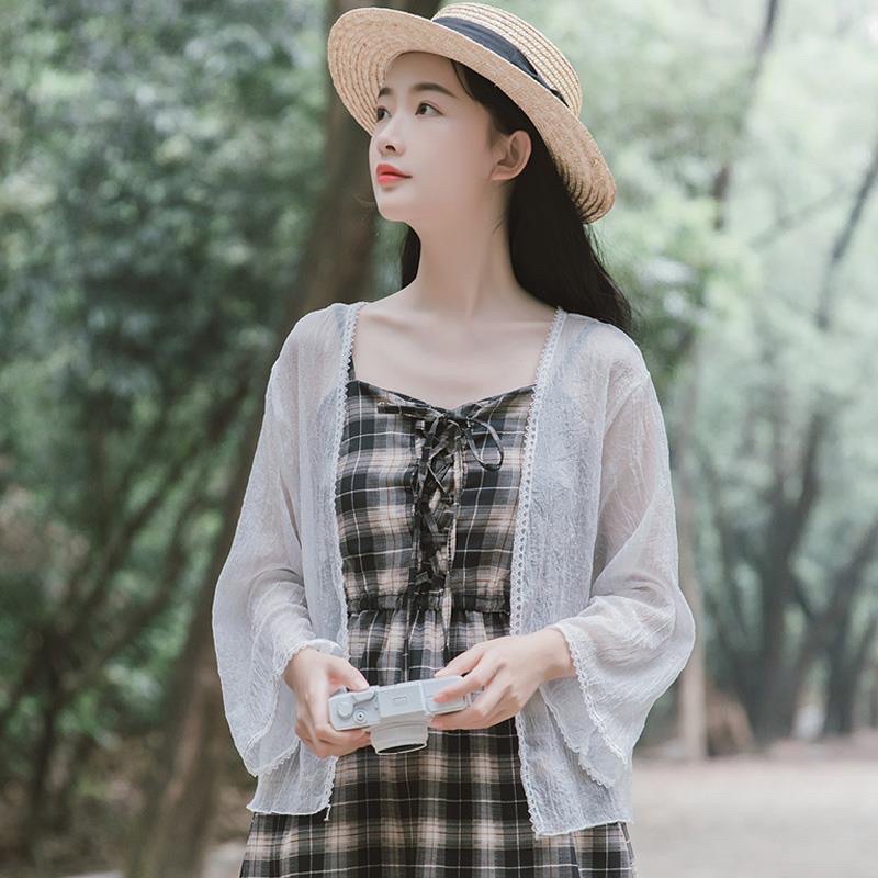 [Mã FAMARAL2 giảm 10K đơn 50K] Áo Khoác Cardigan Dệt Kim Mỏng Xinh Xắn Cho Nữ