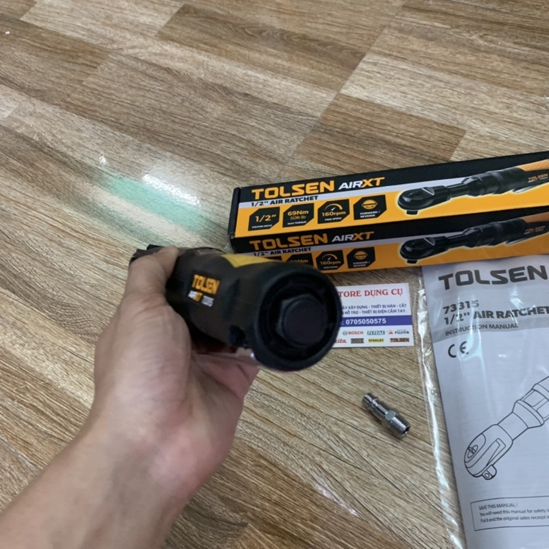 Máy Bắn Bulong Góc Dùng Hơi 1/2" Tolsen 73315| Máy Vặn Bulong Ngang Dùng Khí Nén 1/2 Inch | Siết bulong góc