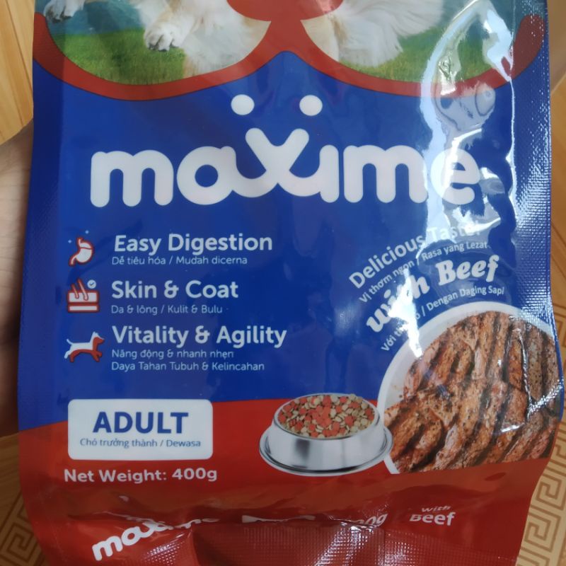 Thức ăn cho chó cảnh Maxime vị thịt bò tươi gói 400g - American Fish Food
