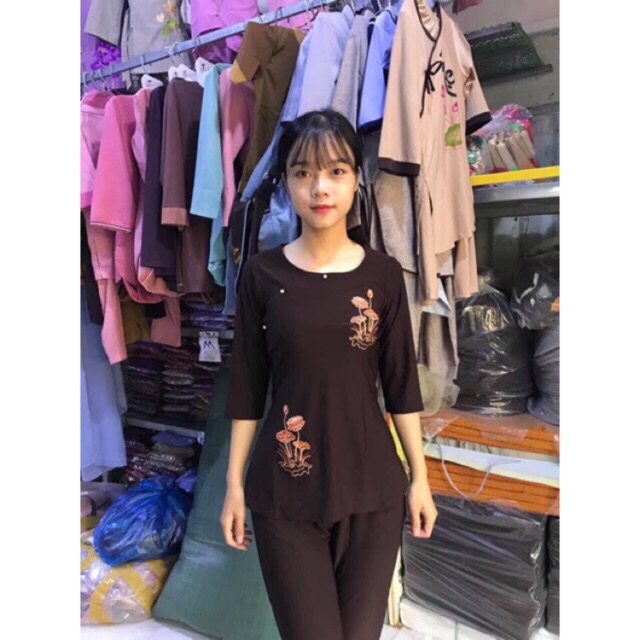 Đồ đi chùa kiểu sẫm thun #đồ đi chùa #đồ đi chùa giá rẻ #đồ phật tử #đồ bộ đi chùa