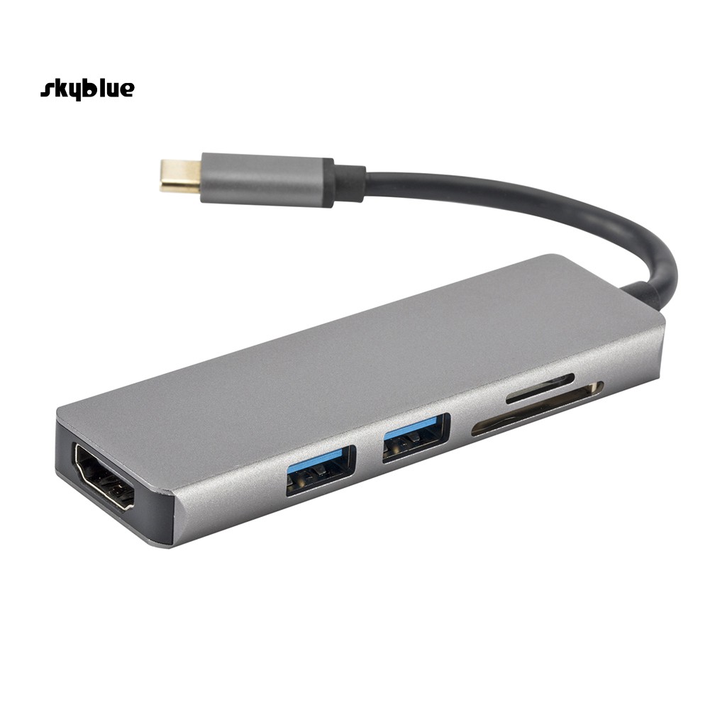 SKBL Type C to 4K HDMI USB 3.0 SD/Micro SD Hub Adapter for Macbook Thunderbolt 3